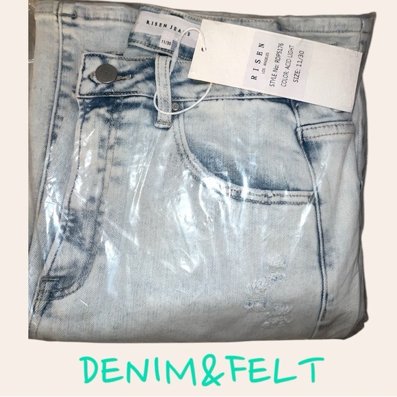 RISEN Ultra High Rise Wide Leg Acid Wash Jeans/Pants | NEW/NWT!! 💜👖💜👖 - Picture 9 of 11